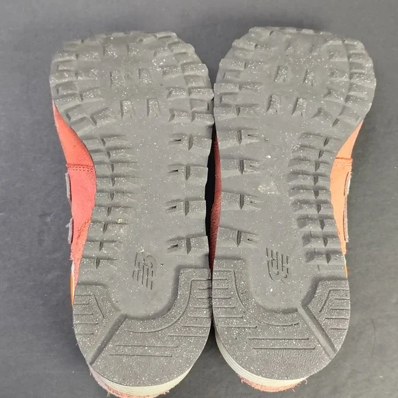 New Balance Mens 574 Sneakers Size 8 Orange Coral Suede Mesh Running Shoes - Picture 8 of 13